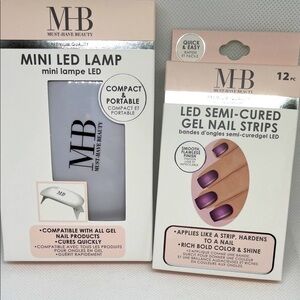 Mini LED Lamp and Gel Nail Strips Set